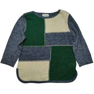 Alfred‎ Dunner Petite Small PS Hunter Mountain 3/4 Sleeve Colorblock Sweater NEW
